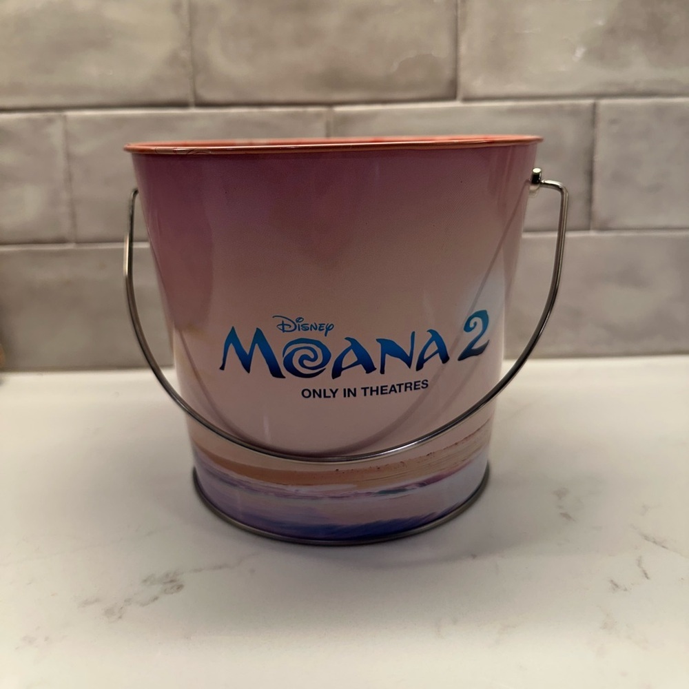 Disney Moana 2 Pink Purple Gradient Tin Pail